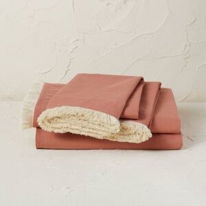 Opalhouse designed with Jungalow Fringe Cotton Percale Sheet Set Twin XL…